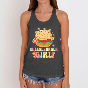 Cheeseburger Girl Groovy Burger Girl Women's Knotted Racerback Tank