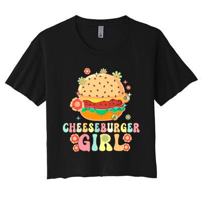 Cheeseburger Girl Groovy Burger Girl Women's Crop Top Tee