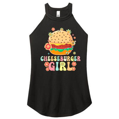 Cheeseburger Girl Groovy Burger Girl Women’s Perfect Tri Rocker Tank