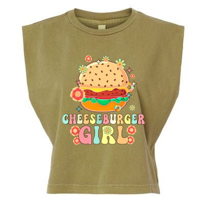 Cheeseburger Girl Groovy Burger Girl Garment-Dyed Women's Muscle Tee