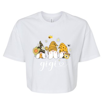 Cute Gigi Gnomes With Bees And Sunflower Country Style Gift Bella+Canvas Jersey Crop Tee