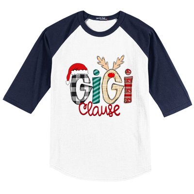 Christmas Grandma Gigi Clause And Gigi Claus Gift Baseball Sleeve Shirt