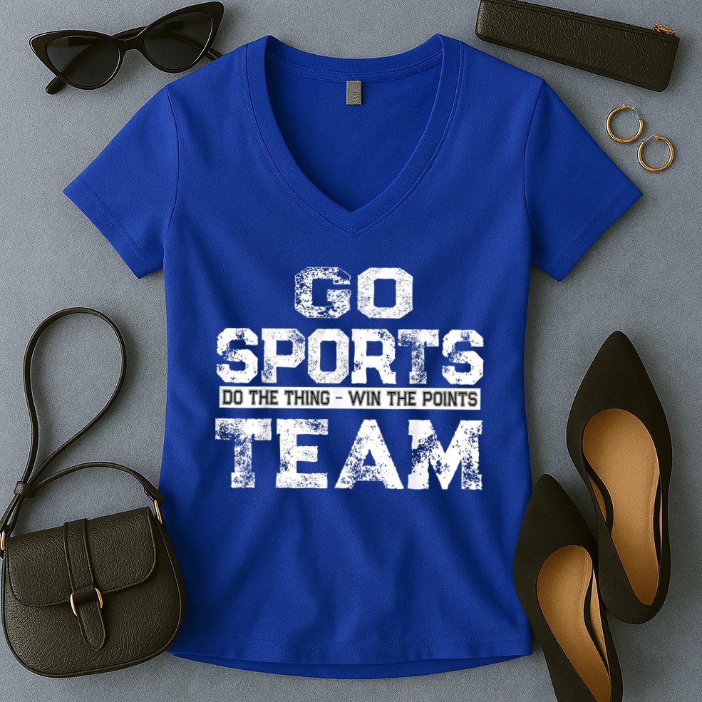 Cool Gift Go Sports Do The Thing Win The Points Team Gift Women's V-Neck T-Shirt