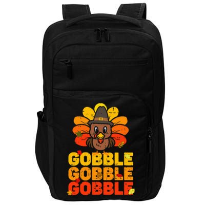 cute gobble gobble turkey thanksgiving day  Impact Tech Backpack