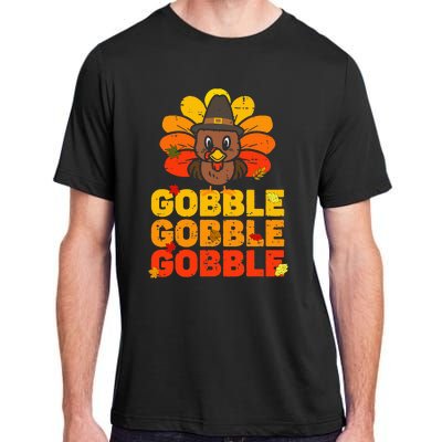 cute gobble gobble turkey thanksgiving day  Adult ChromaSoft Performance T-Shirt