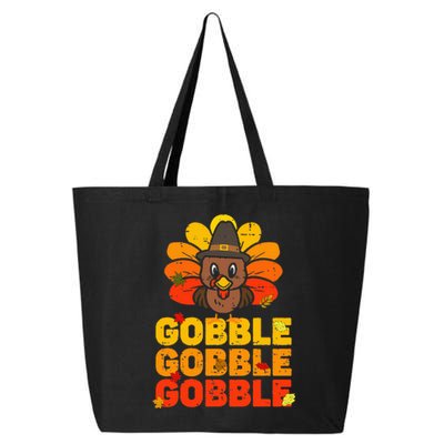 cute gobble gobble turkey thanksgiving day  25L Jumbo Tote