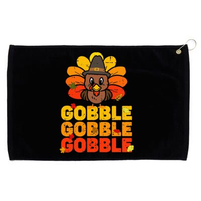 cute gobble gobble turkey thanksgiving day  Grommeted Golf Towel