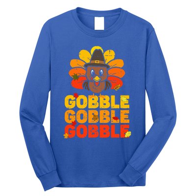 cute gobble gobble turkey thanksgiving day  Long Sleeve Shirt