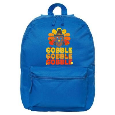 cute gobble gobble turkey thanksgiving day  16 in Basic Backpack