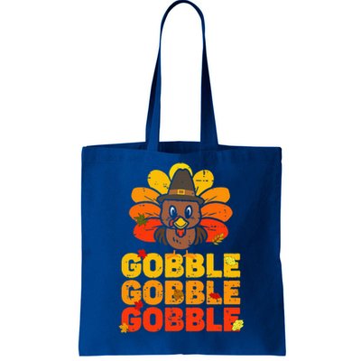 cute gobble gobble turkey thanksgiving day  Tote Bag