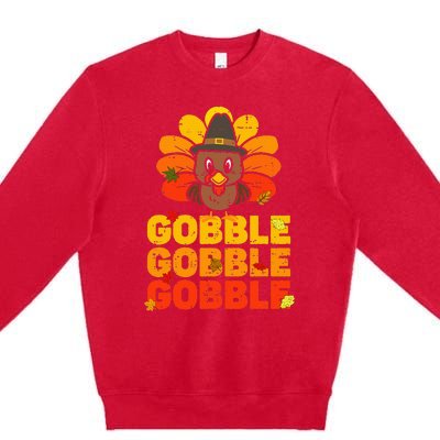 cute gobble gobble turkey thanksgiving day  Premium Crewneck Sweatshirt