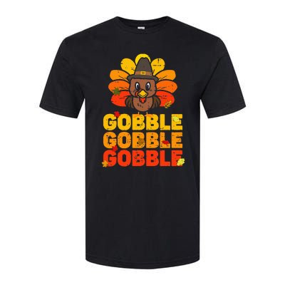 cute gobble gobble turkey thanksgiving day  Softstyle CVC T-Shirt