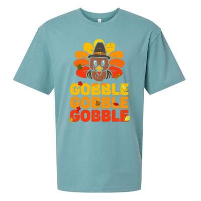 cute gobble gobble turkey thanksgiving day  Sueded Cloud Jersey T-Shirt