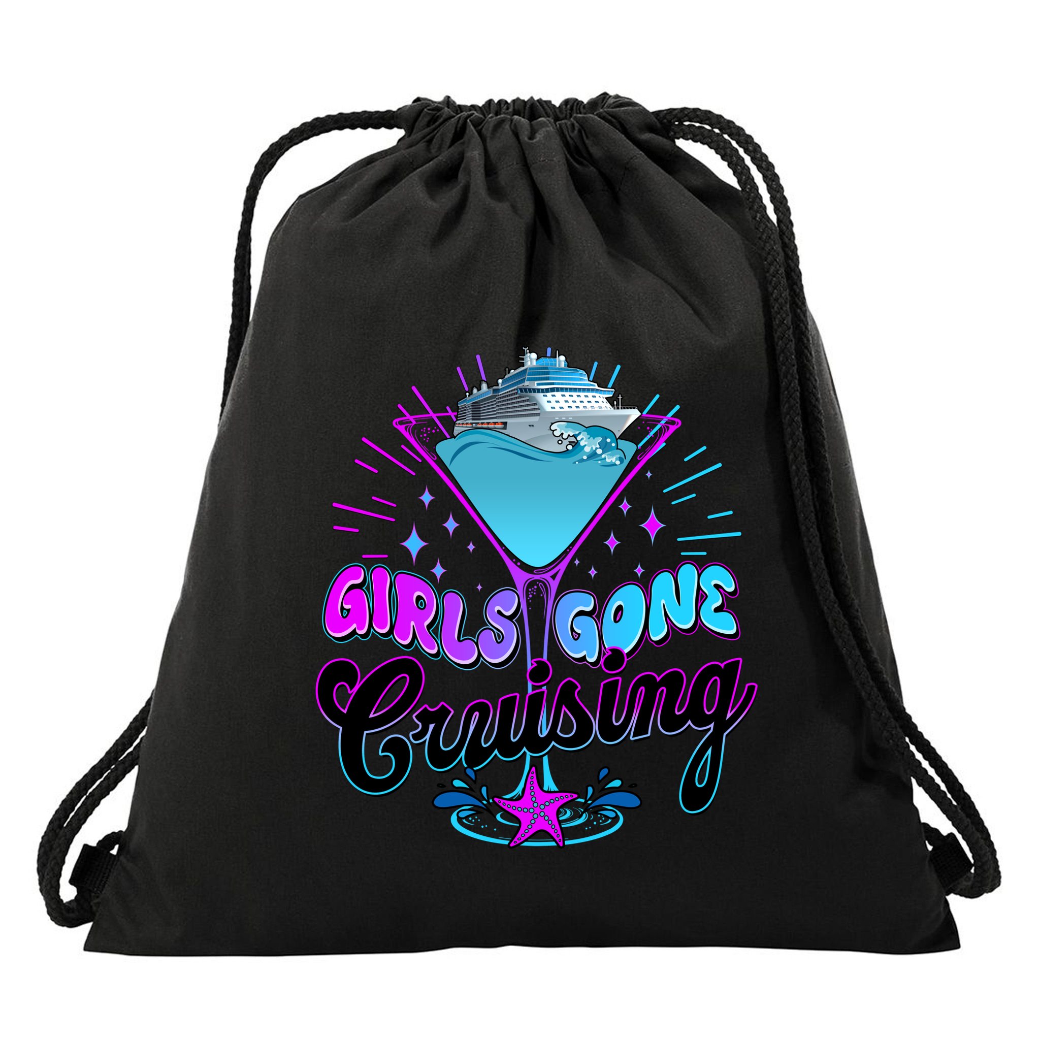 Cute Girl Gone Cruising Girl Trip Drawstring Bag
