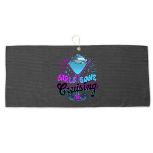 Cute Girl Gone Cruising Girl Trip Large Microfiber Waffle Golf Towel