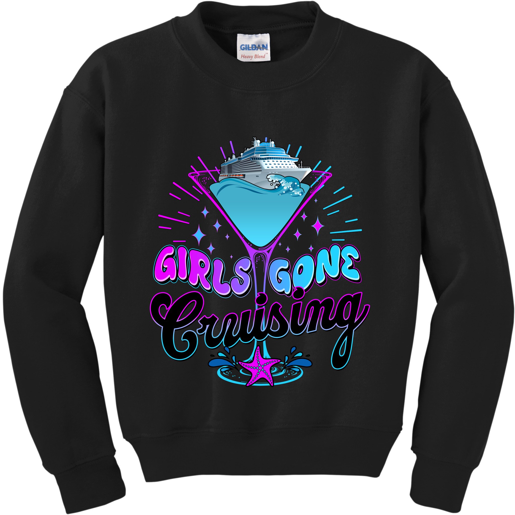 Cute Girl Gone Cruising Girl Trip Kids Sweatshirt