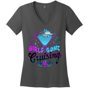 Cute Girl Gone Cruising Girl Trip Women's V-Neck T-Shirt