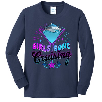 Cute Girl Gone Cruising Girl Trip Kids Long Sleeve Shirt