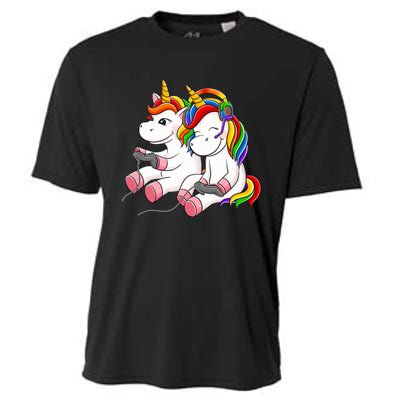 Couple Gaymer Gay Gmaer Unicorn Lgbt Rainbow Flag Pride Cooling Performance Crew T-Shirt