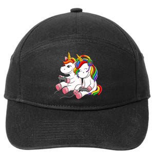 Couple Gaymer Gay Gmaer Unicorn Lgbt Rainbow Flag Pride 7-Panel Snapback Hat