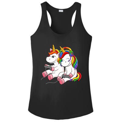 Couple Gaymer Gay Gmaer Unicorn Lgbt Rainbow Flag Pride Ladies PosiCharge Competitor Racerback Tank