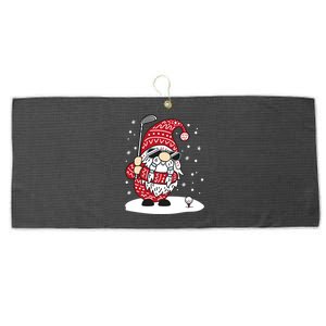 Christmas Golf Gnome Playing Golf Santa Christmas Golfer Gift Large Microfiber Waffle Golf Towel