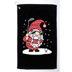 Christmas Golf Gnome Playing Golf Santa Christmas Golfer Gift Platinum Collection Golf Towel