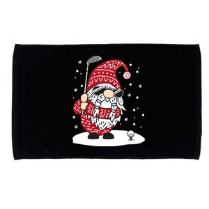 Christmas Golf Gnome Playing Golf Santa Christmas Golfer Gift Microfiber Hand Towel