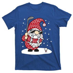 Christmas Golf Gnome Playing Golf Santa Christmas Golfer Gift T-Shirt