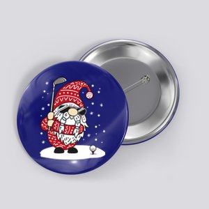 Christmas Golf Gnome Playing Golf Santa Christmas Golfer Gift Button