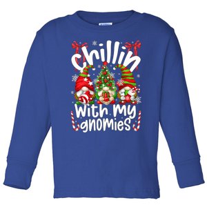 Christmas Garden Gnomes Chillin With My Gnomies Meaningful Gift Toddler Long Sleeve Shirt