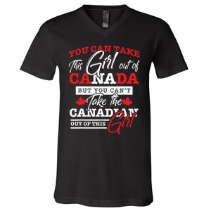 Canadian Girl Gifts Maple Leaf Canada V-Neck T-Shirt