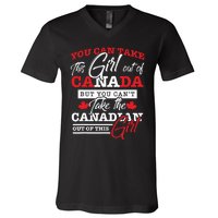 Canadian Girl Gifts Maple Leaf Canada V-Neck T-Shirt