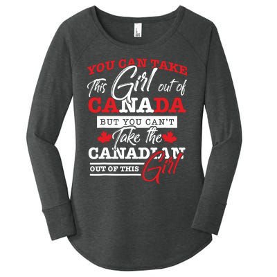 Canadian Girl Gifts Maple Leaf Canada Women's Perfect Tri Tunic Long Sleeve Shirt