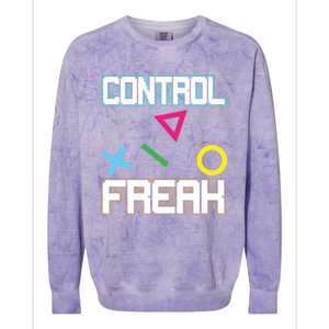 Control Game Gamer Freak Gaming Gift Colorblast Crewneck Sweatshirt