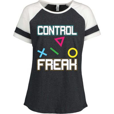 Control Game Gamer Freak Gaming Gift Enza Ladies Jersey Colorblock Tee