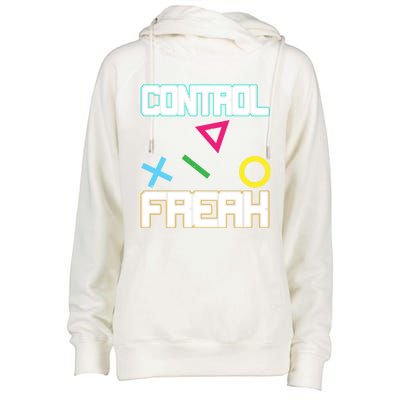 Control Game Gamer Freak Gaming Gift Womens Funnel Neck Pullover Hood