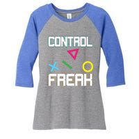 Control Game Gamer Freak Gaming Gift Women's Tri-Blend 3/4-Sleeve Raglan Shirt