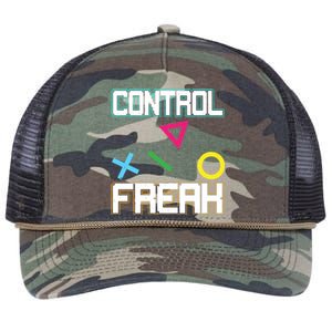 Control Game Gamer Freak Gaming Gift Retro Rope Trucker Hat Cap