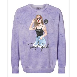 Cool Girl Girl In Sunglasses Colorblast Crewneck Sweatshirt