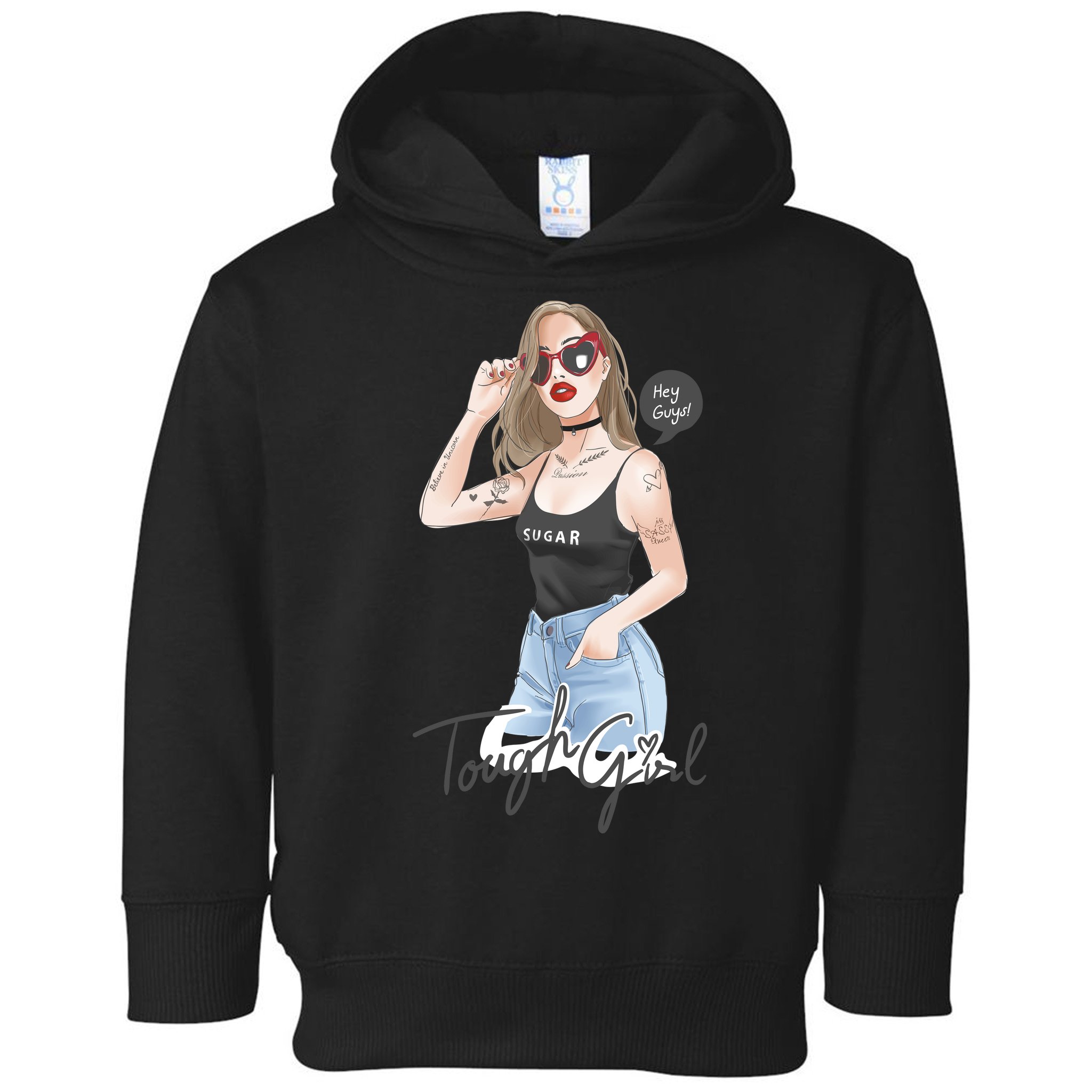 Cool Girl Girl In Sunglasses Toddler Hoodie