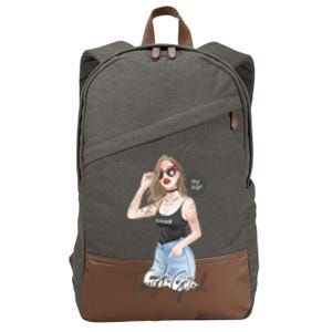 Cool Girl Girl In Sunglasses Cotton Canvas Backpack