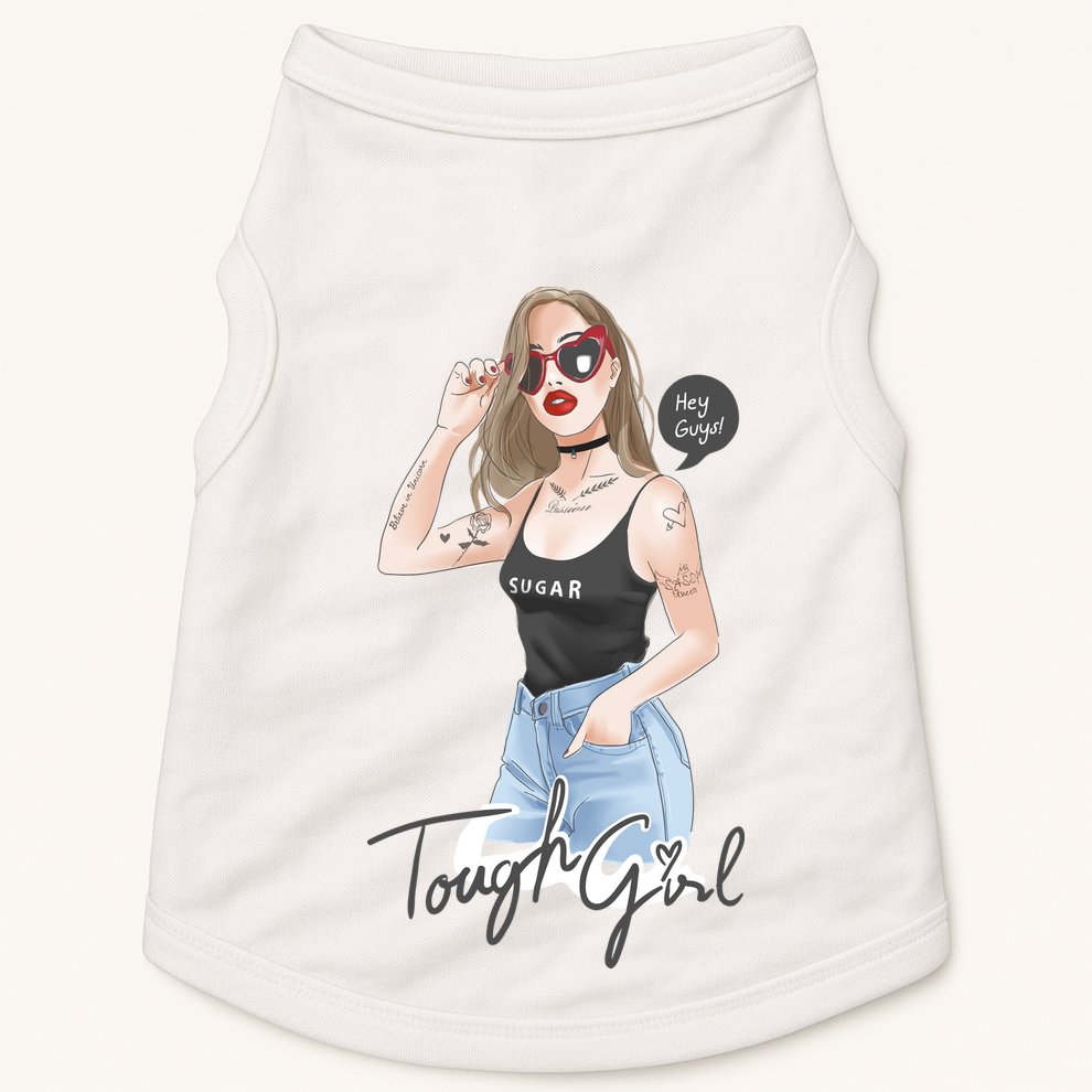 Cool Girl Girl In Sunglasses Doggie Tank