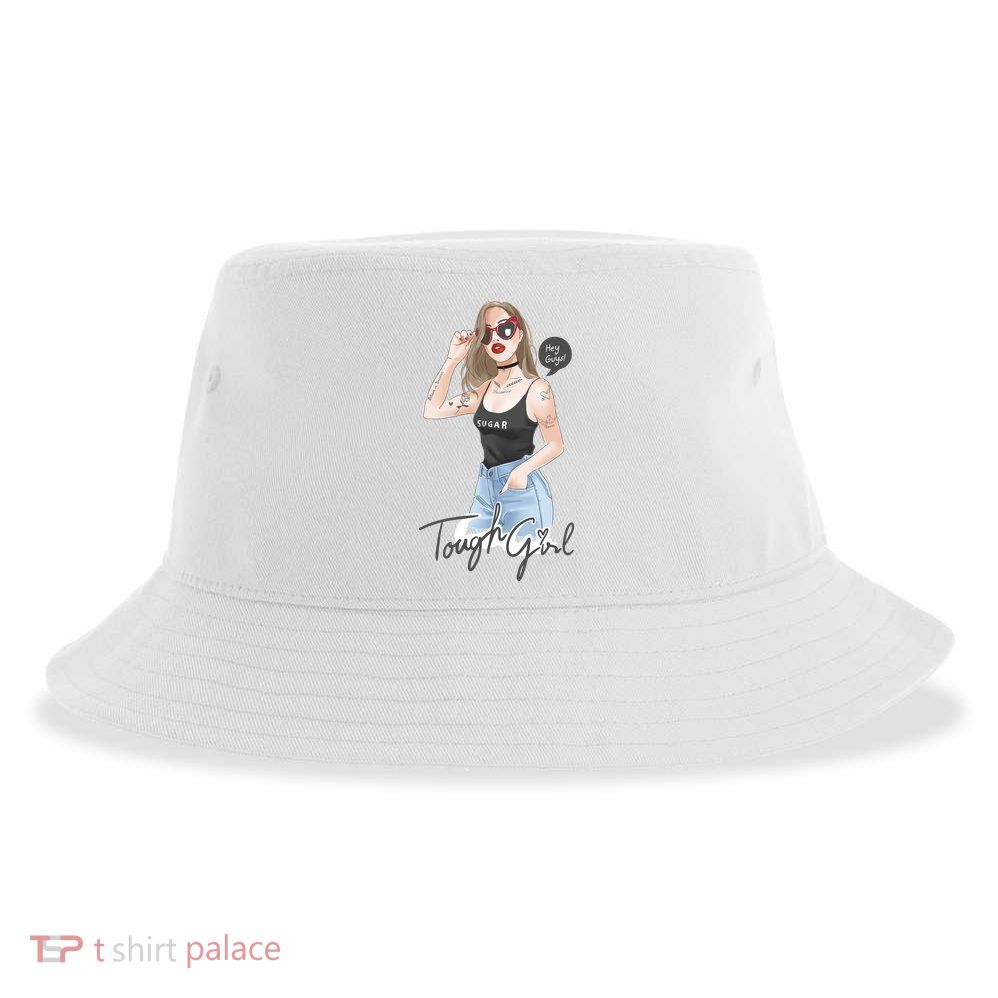Cool Girl Girl In Sunglasses Sustainable Bucket Hat