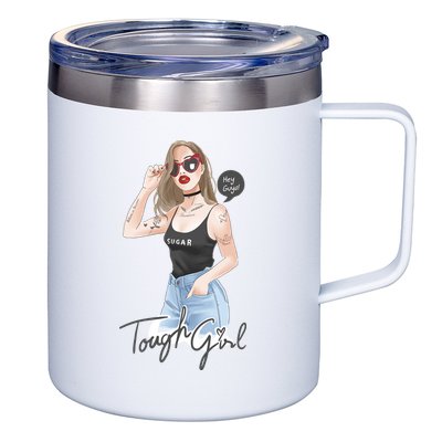 Cool Girl Girl In Sunglasses 12oz Stainless Steel Coffee Mug