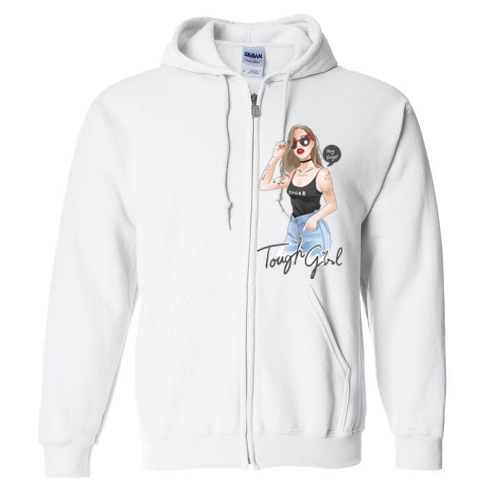 Cool Girl Girl In Sunglasses Full Zip Hoodie