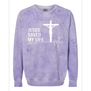 Christian Group Gift Jesus Saved My Life Holy Week Bible Gift Colorblast Crewneck Sweatshirt