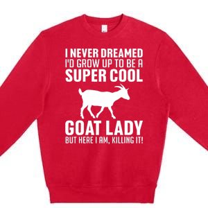 Cool Goats Goat Whisperer Pygmy Goat Animal Premium Crewneck Sweatshirt