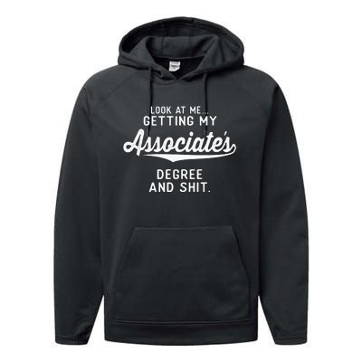 College Graduation Gifts Him Her Getting Associates Degree Performance Fleece Hoodie