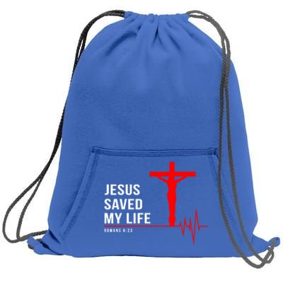 Christian Group Gift Jesus Saved My Life Holy Week Bible Funny Gift Sweatshirt Cinch Pack Bag